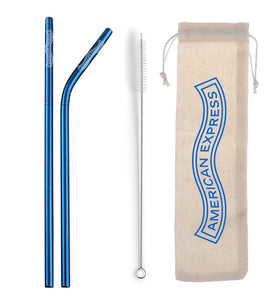 Custom Branded Metal Straw Set With Coloured Straws