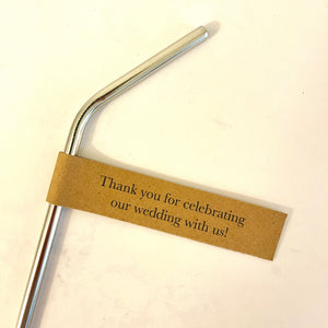 Wedding Favour Straw Flags with Printed Phrases