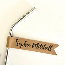 Load image into Gallery viewer, Personalised Wedding Favour Straw Flags