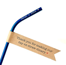 Load image into Gallery viewer, Personalised Wedding Favour Metal Straw Sets